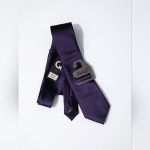 Brand Q Royal Purple Satin Necktie & Pocket Square Set